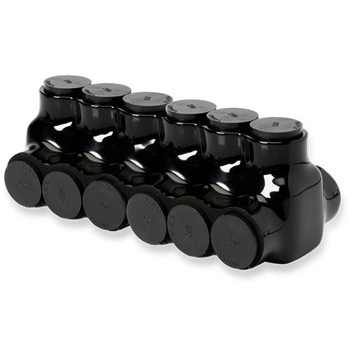 F4P UV Black Insulated Multi-Tap Lug - 350 MCM - 6 Port - Two Way