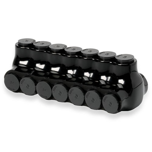 F4P UV Black Insulated Multi-Tap Lug - 500 MCM - 7 Port - Two Way