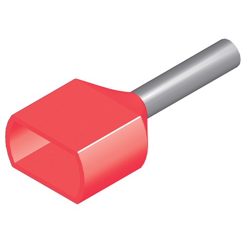 Crimp INSULATED TWIN CORD END FERRULE - RED 8MM