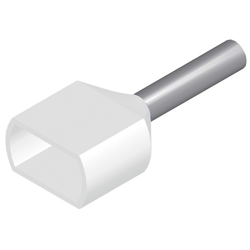 Crimp INSULATED TWIN CORD END FERRULE - WHITE 8MM