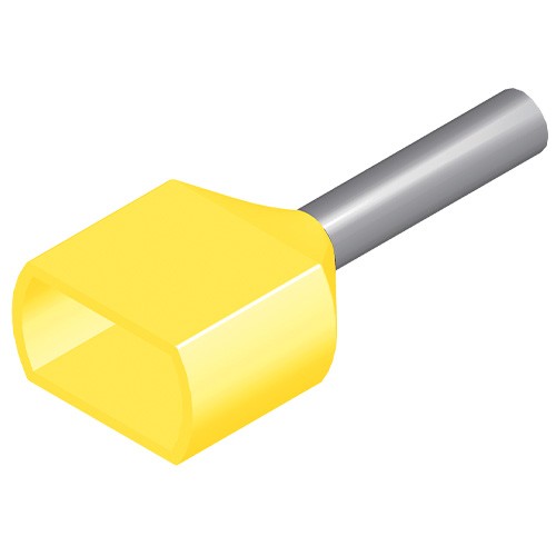 Crimp INSULATED TWIN CORD END FERRULE - YELLOW