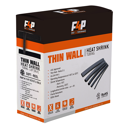 F4P THIN WALL HEAT SHRINK TUBING - 1" [BLK]