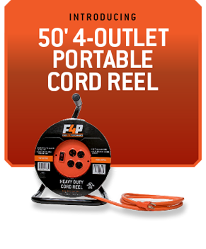 50FT 4-OUTLET PORTABLE CORD REEL